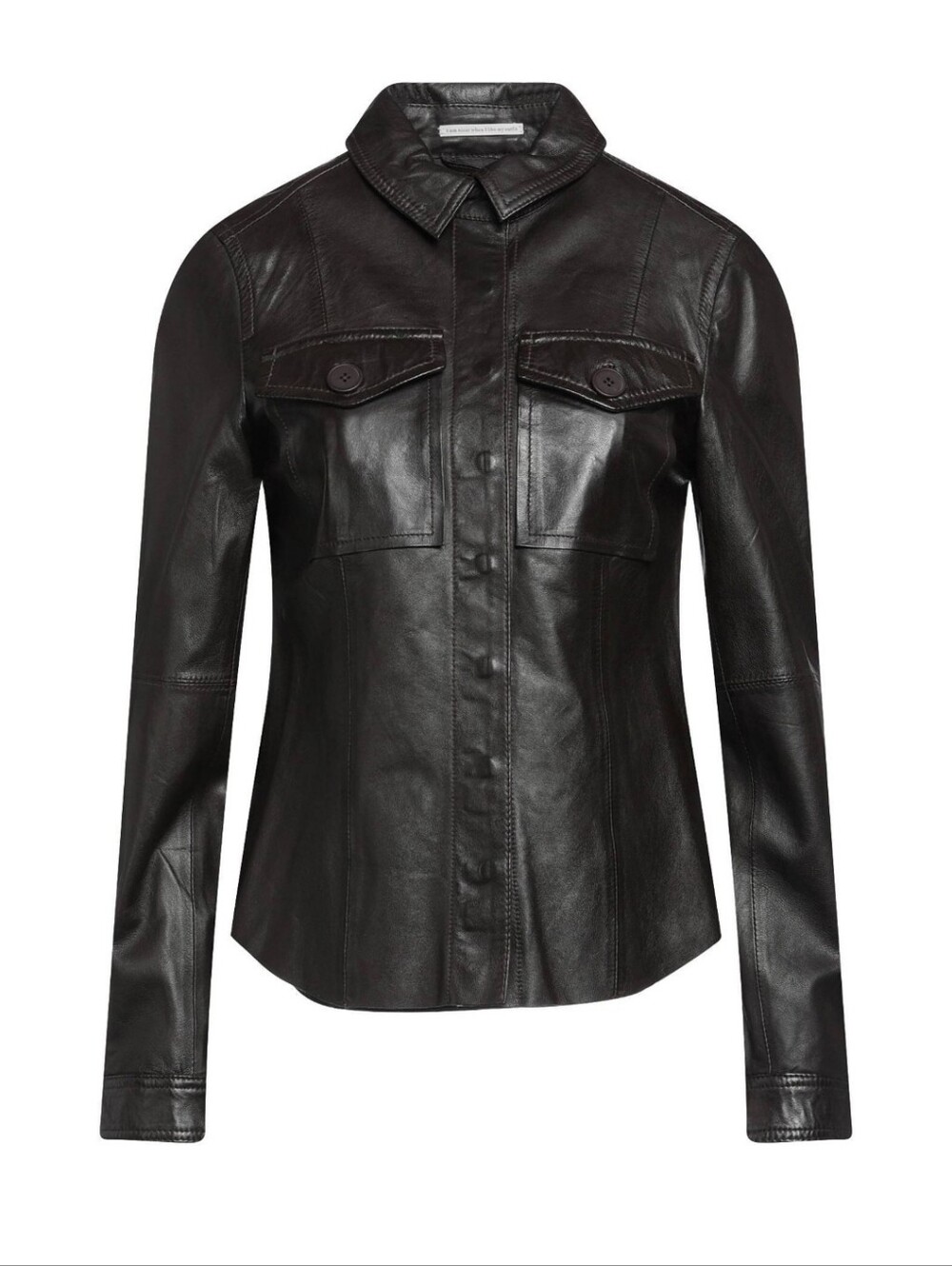 Goosecraft Butter Soft Women’s Brown Leather Button-Front Top